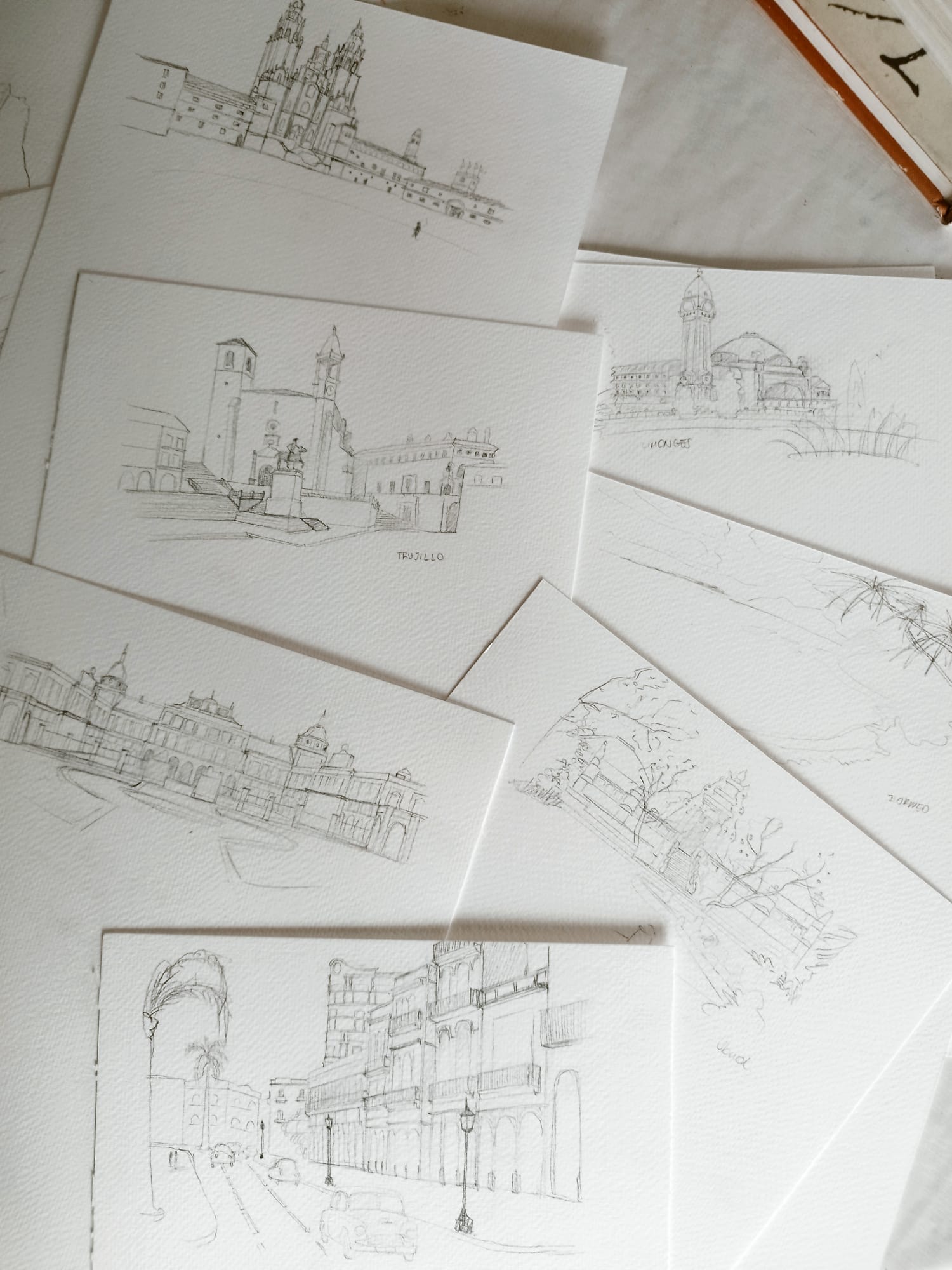 Proceso de creación de las acuarelas de Nácar